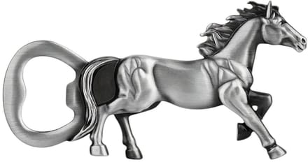 Flesopener Paard ( Donker Zilverkleurig ) 5.5 x 10.7 cm