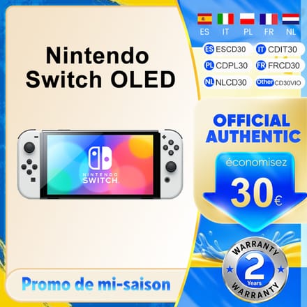 Nintendo Switch OLED-model Joy-Con-handgreep Verbeterde audio Verstelbare console Stabiele tv-modus Videogame-model 7'' scherm White