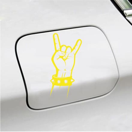 Bumpersticker - Rock N Roll - 16 X 10 - Geel