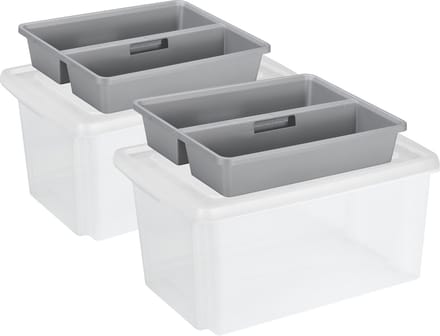 Sunware Opslagboxen set met deksel en organiser - 2x stuks - 51 liter