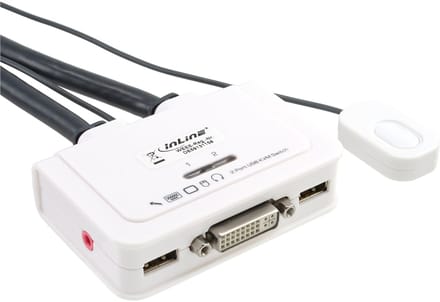 InLine® 2-Poorts Kabel KVM-switch, DVI-D, USB, met audio