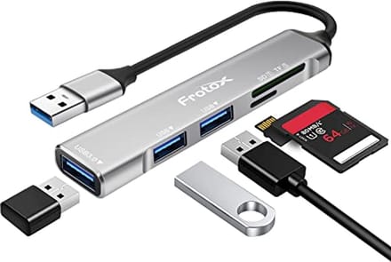 5-in-1 USB Adapter met SD en Micro SD Kaartlezer en USB Hub
