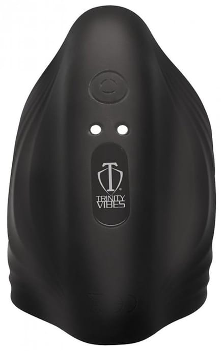 XR Brands Pleasure Stroke - Vibrating Silicone Penis Sleeve black