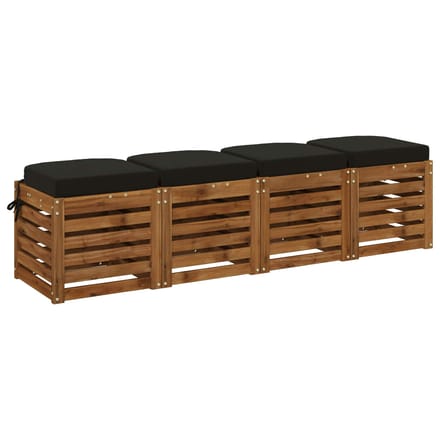 vidaXL - 4-delige - zitkussens - SOEST - 4 - pcs - 100% - Polyester - Zwart