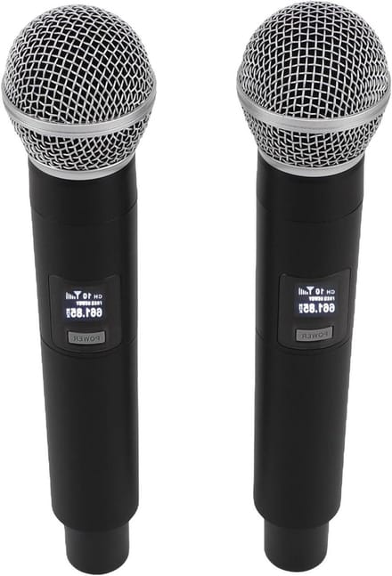 Draadloze Microfoon Set - Karaoke Microfoons - Zingen en Spreken - Dual UHF Systeem - 30 Meter Bereik - Zwart