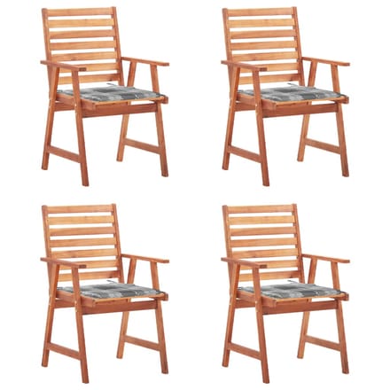 vidaXL - Tuinstoelen - 4 - st - met - kussens - massief - acaciahout