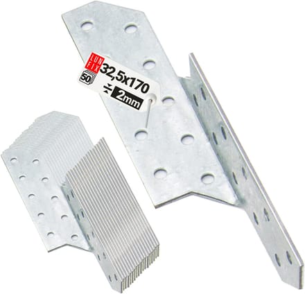 Hoekverbinder - Verzinkt - 32x170mm - 50 stuks