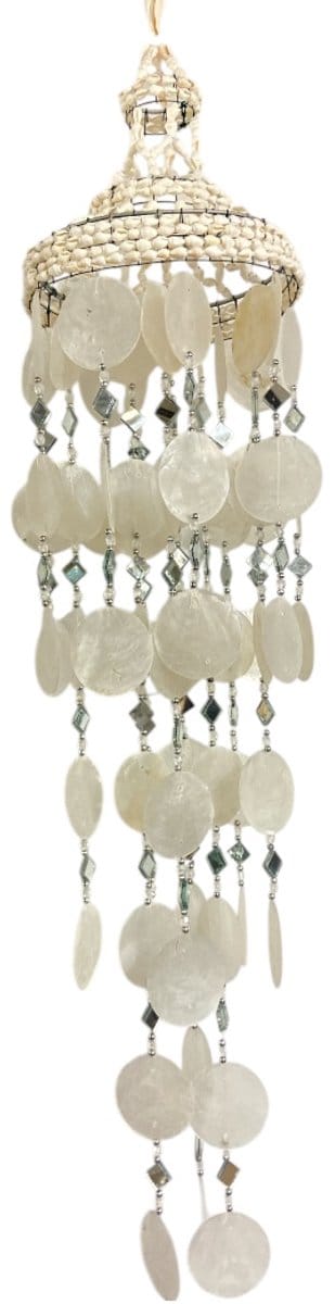 Lampenkap - naturel - Schelp, Capiz & Spiegeltjes - excl. fitting