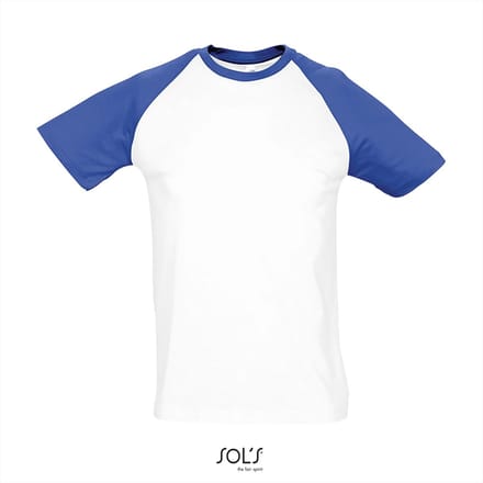 SOL'S Raglan T-Shirt Funky 150 L140 - White/Royal Blue 241 - M