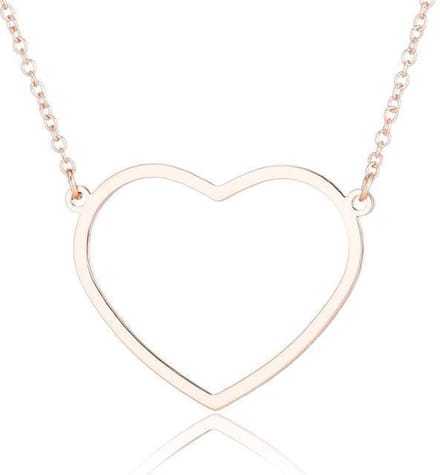 24/7 Jewelry Collection Hart Ketting - Rosé Goudkleurig