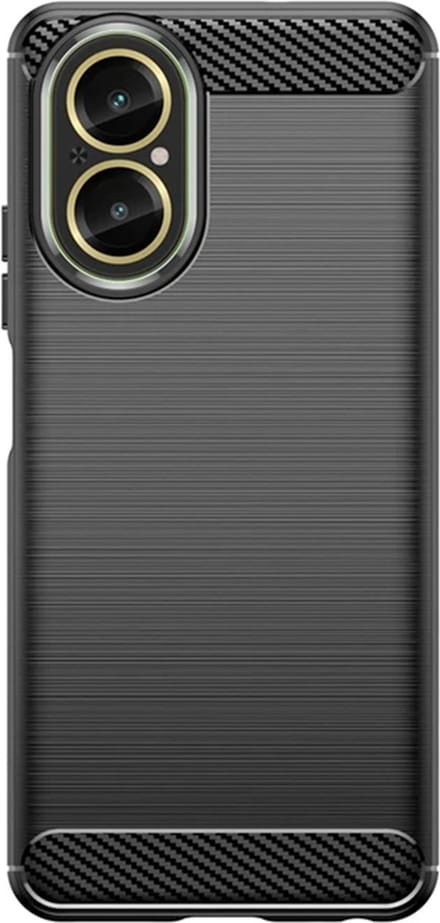 Hoesje geschikt voor Realme C67 4G - Techsuit Carbon Silicone Back Cover - Zwart