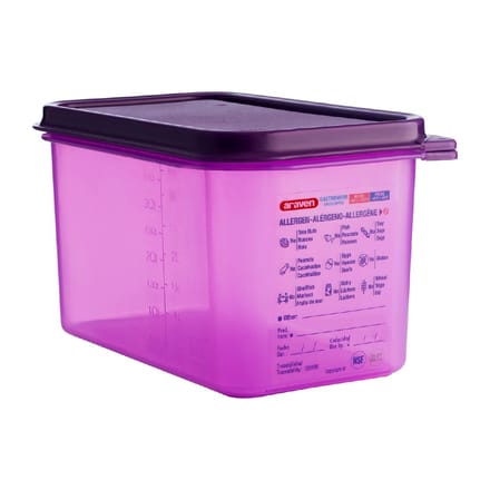 Araven Allergen polypropyleen 1/4 gastronorm voedselbewaarcontainer paars 4,3L