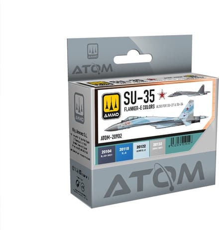 AMMO by Mig Jimenez Hobbyverf Acrylverf - MIG 20902 ATOM - SU-35 Flanker-E Kleuren - Acryl Set 4x20ml Verf set - 4x 20 ml