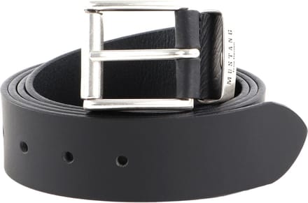 MUSTANG Leren Riem Leather Belt 40mm W130 Black Zwart
