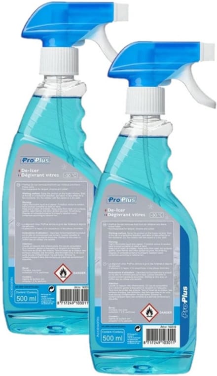 Pro plus Ruitenontdooier spray - 2x - voor auto - 500 ml - antivries sprays - winter/vorst