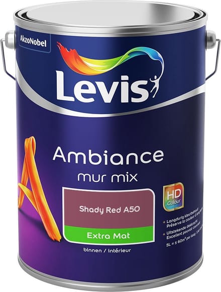 Levis - Ambiance Mur Extra Mat Mix - Shady Red A50 - Mengverf - 5 L