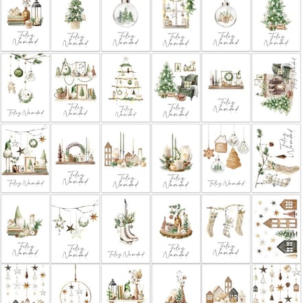 Set van 30 Elegante Kerstkaarten met Witte Enveloppen in A6-Formaat