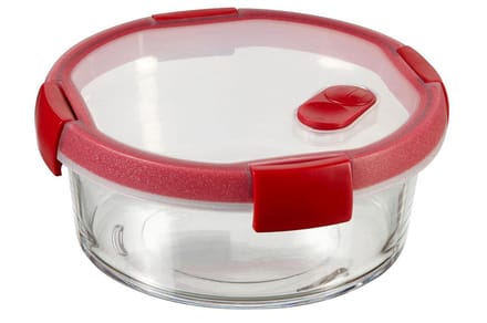 Curver Smart Cook Glazen Vershouddoos - Rond - 0,6L - Rood