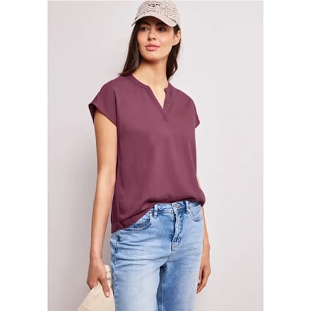Blouse met losse schouders en gespleten hals