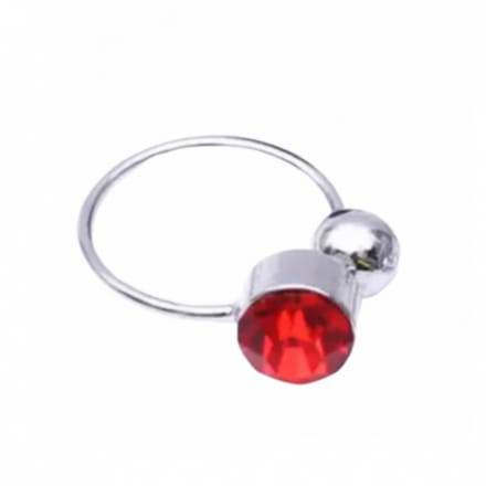 Zilveren earcuff met rood steentje - Charme Bijoux