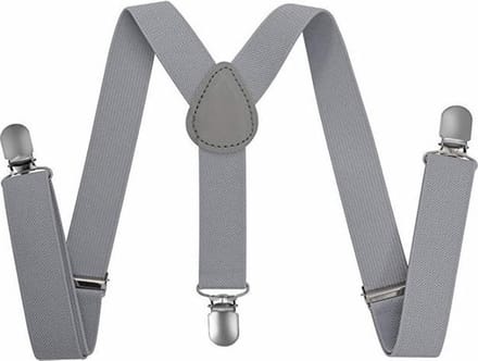 Fako Fashion - Kinder Bretels - Kinderbretels - Effen - 65cm - Grijs