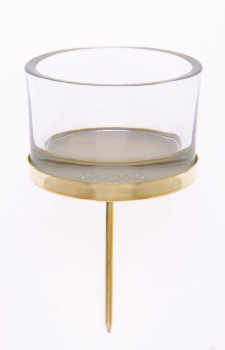 Famanu - Kandelaar met theelichtglas goud
