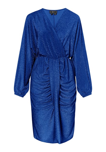 Faina Avondjurk met glanzend garen Dames KONING BLAUW