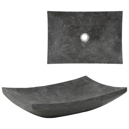 vidaXL - Gootsteen - 50x35x12 - cm - marmer - zwart