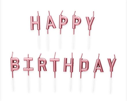 Wefiesta - Candle set 'Happy Birthday Rose gold