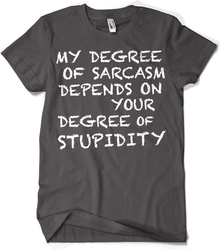 Hybris My Degree Of Sarcasm T-shirt donkergrijs