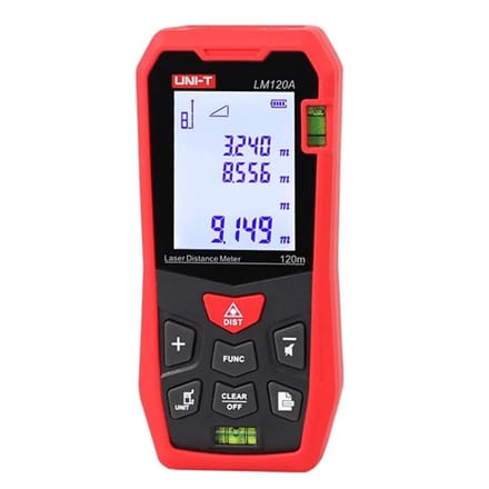 UNI-T Laser afstandsmeter - Laser meter - 120 meter bereik - Met alle meetopties - Professionele laserafstandsmeter
