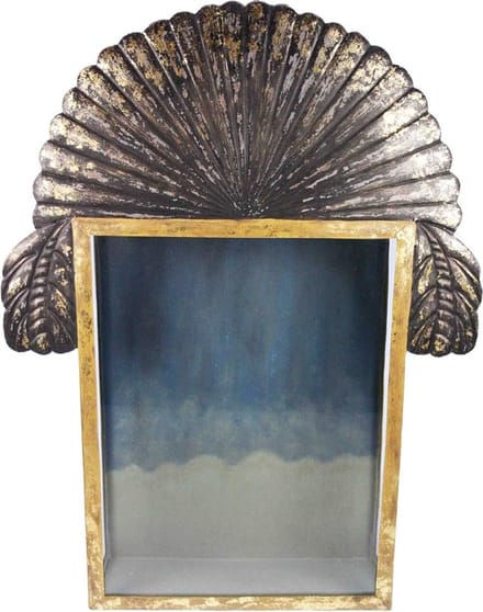 Wandkastje metaal blauw/goudkleur 46x12,5x60cm