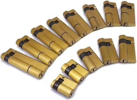 ApuaVireo&Co 1 Pcs Fingerprint Smart Lock Cylinder, Copper Material, C Class Lock, with 3 Keys, High Security One-Sided Half Lock Cylinder Lock(45)