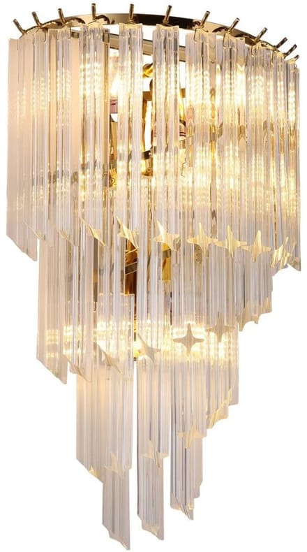 Kosilum - Zephia - Wandlamp - Transparant en goud - Metaal en kristal