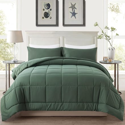 Famanu – Dons-alternatief dekbedset 3-delig met 2 kussenslopen – Saliegroen. Een veelzijdige en handige keuze voor dagelijks gebruik in en om het huis.