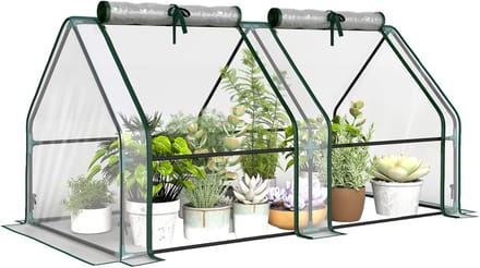 Outsunny Mini kas-Staal, PVC-180L x 90B x 90H cm-Transparant