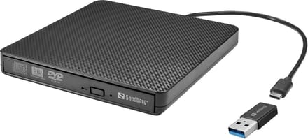 Sandberg USB-C/A DVD Burner - CD-RW - USB-C - Zwart