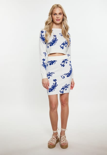IZIA Rock Dames Wol Wit Blauw
