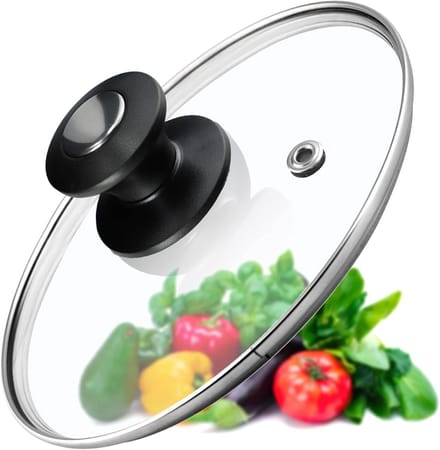 Pandeksel Glas - Universeel Deksel - Koken en Braden - Hittebestendige Handgreep - 16 cm - Transparant
