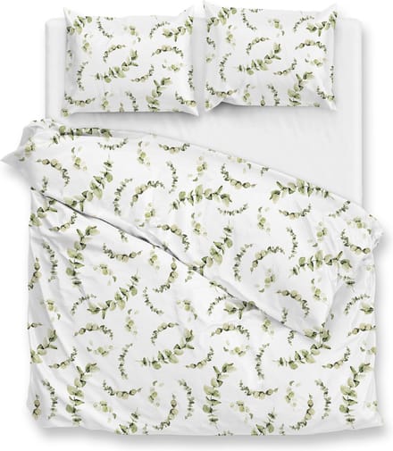 Zohome Eucalia Dekbedovertrek - 100% Katoen-Satijn - 200x220-NL-BE - Wit