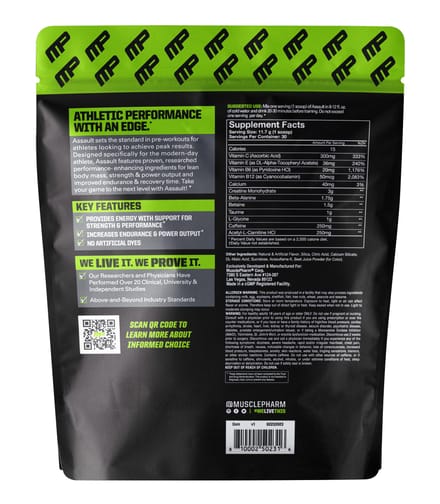 Assault Energy + Strength, Pre-Workout Supplement, Meloensap, 351G(12,4 oz)