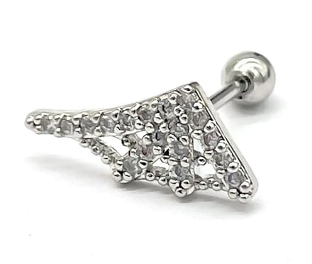 Oorpiercing met Zirkonia - RVS - 8 mm - Zilverkleurig