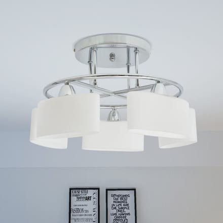 vidaXL Plafondlamp met ellipsvormige glazen kappen 5xE14 200W