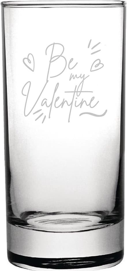Gegraveerde longdrinkglas 28,5cl Be my valentine - valentijnsdag - valentijn