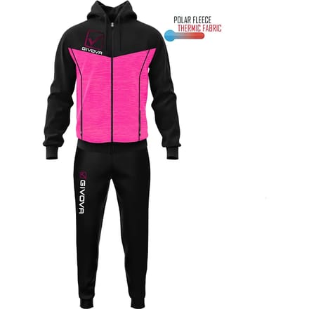 Tuta visa melange con cappuccio polarfleece