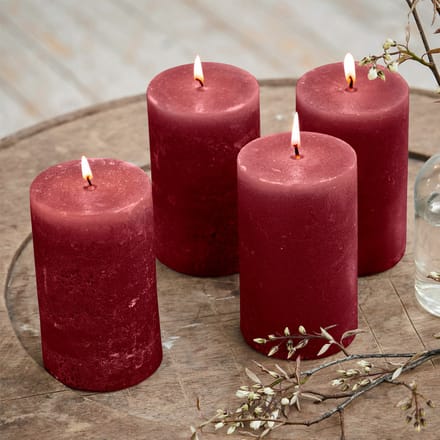 LOBERON Kaars set van 4 Braga rood