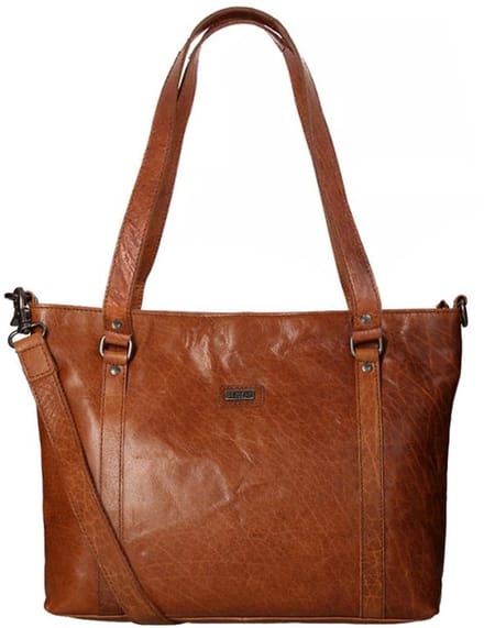 Spikes & Sparrow Bronco Medium Schoudertas Dames - Leer - Cognac