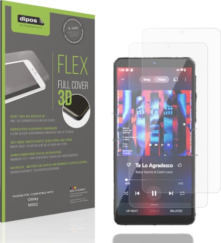 dipos FLEX – 2x Matte Screenprotector geschikt voor Oilsky M502 | Volledige Schermbescherming | Case-Friendly