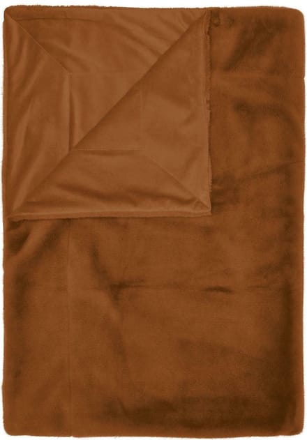 Essenza Furry Plaid Leather brown - 150x200 cm