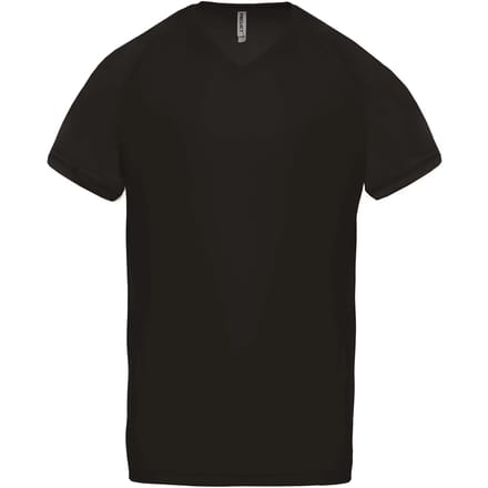 PROACT® Heren-sport-t-shirt V-hals PA476 - Black - M